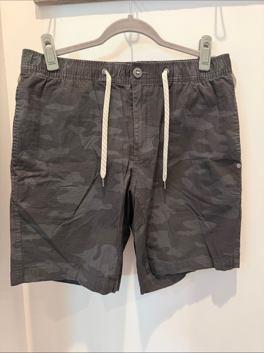 Vuori Charcoal Camo Hybrid Shorts with Drawstring